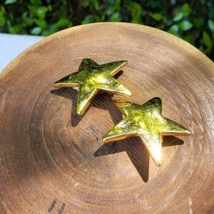 Vintage star clip on earrings